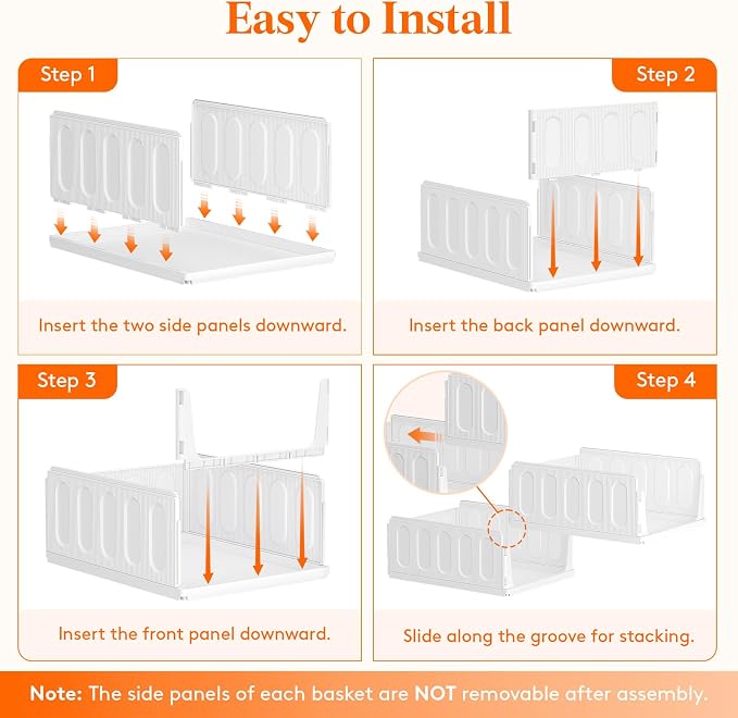Lifewit 20 Pack Stackable Closet Organizers and Storage Basket - Image 4