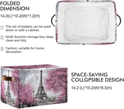 Oil Painting Paris Foldable Storage Basket - Image 2