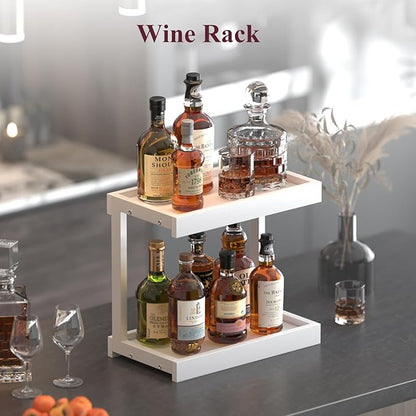 MARTY 2 Tier 15.75"x8.9" Large Countertop Shelf Organizer Spice Rack, Coffee - Image 4