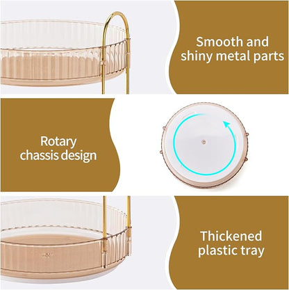 360° Rotating Makeup Organizer, Large Capacity Skincare Organizer, 2 Tier - Image 6