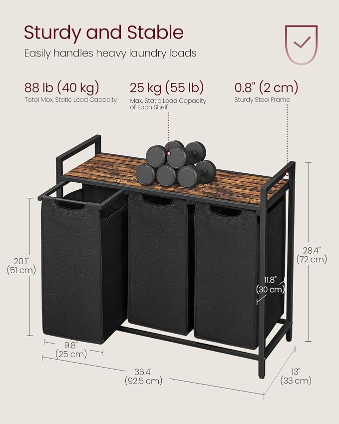 VASAGLE Laundry Hamper, Laundry Basket, Laundry Sorter - Image 7