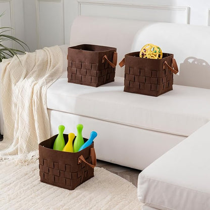 10 Inch Cube Storage Basket 3 Pack, Blanket Baskets - Image 6