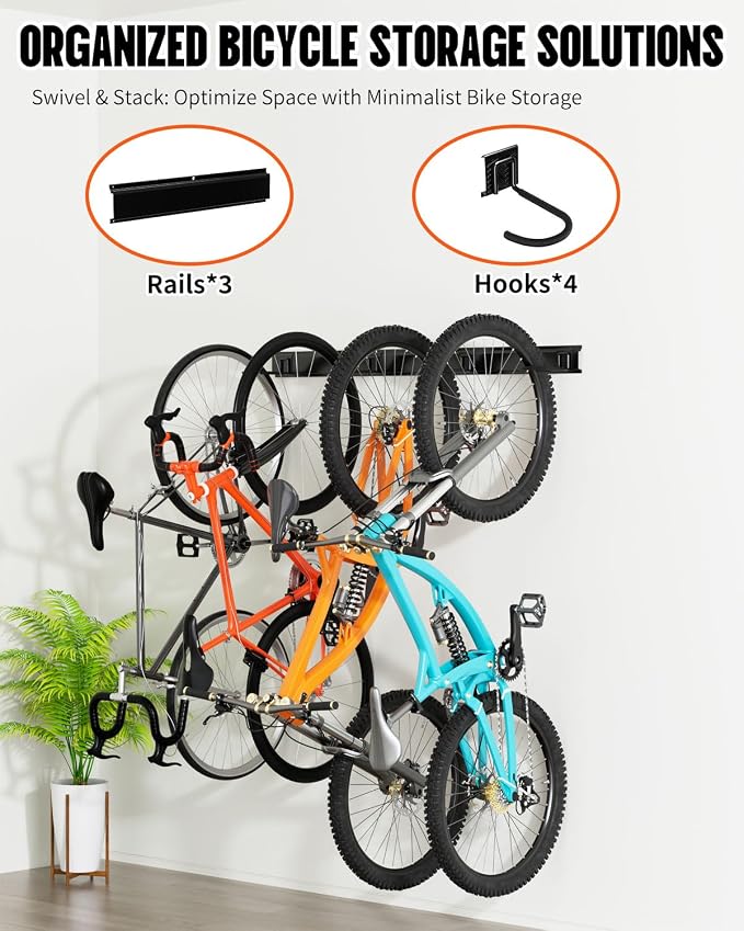 Wallavant Bike Rack Wall Mount, Bike Hooks - Image 2