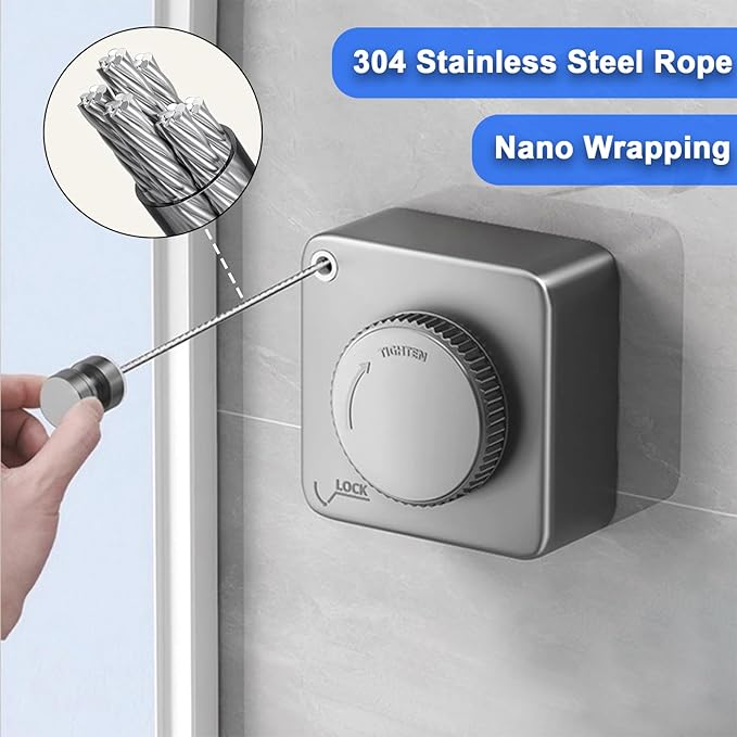 Retractable Clothesline Indoor, Non-Sagging Outdoor Clothes Drying Line - Image 4