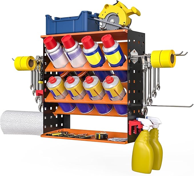 Wall Mount Spray Can Holder, Aerosol Spray Bottle Holder Storage Rack, by Riciakik