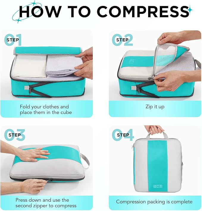 OlarHike 10 Set Compression Packing Cubes - Image 3