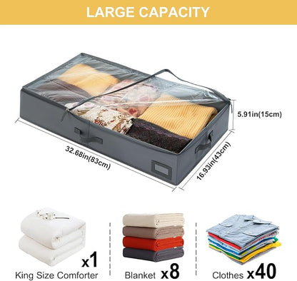 6-Inch Under Bed Storage Containers | Sturdy Sidewalls | Clear Cover & Label - Image 3