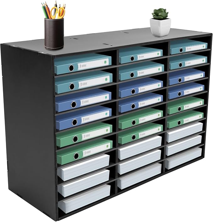 27 Compartments Literature Organizer, Desktop File Sorter Mail Center Paper - Image 2