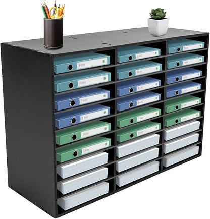 27 Compartments Literature Organizer, Desktop File Sorter Mail Center Paper - Image 2