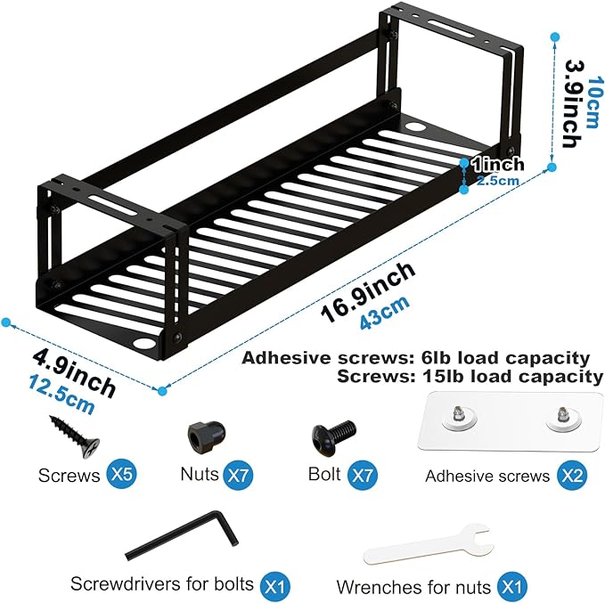 Under Desk Cable Management Tray, 17 in Metal Cable Tray Basket - Image 4