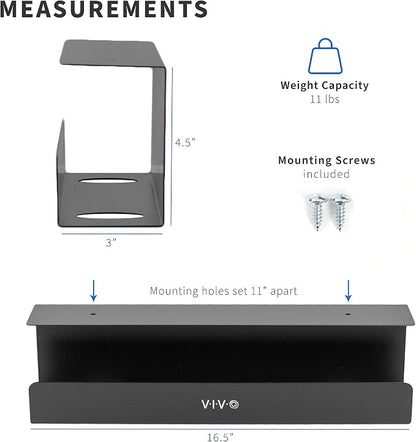 VIVO Under Desk 17 inch Cable Management Tray, Power Strip Holder, Cord - Image 6