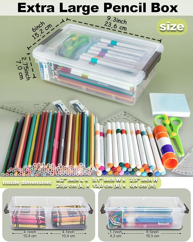 6 Pack Extra Large Pencil Box - Image 2