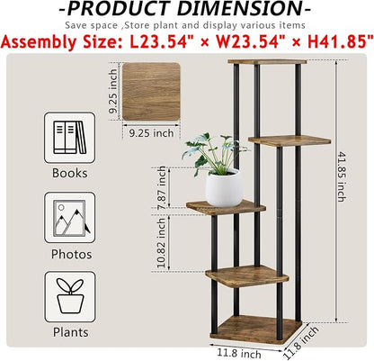 AZERPIAN Plant Stand 5 Tier Indoor Metal Flower Shelf - Image 4