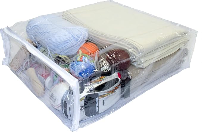 Clear Vinyl Zippered Blanket Storage Bags 15x18x5 Inch set of 5 - Image 2