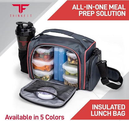 ThinkFit Red Reusable Lunch Bag - Image 2