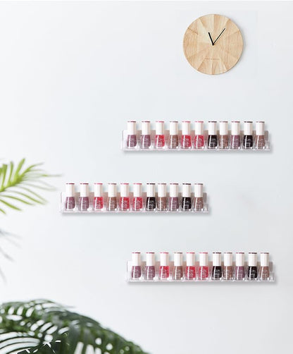 IEEK Nail Polish Rack Wall Mounted Shelf 2 Pack, 2 Tiers Floating Polish - Image 6