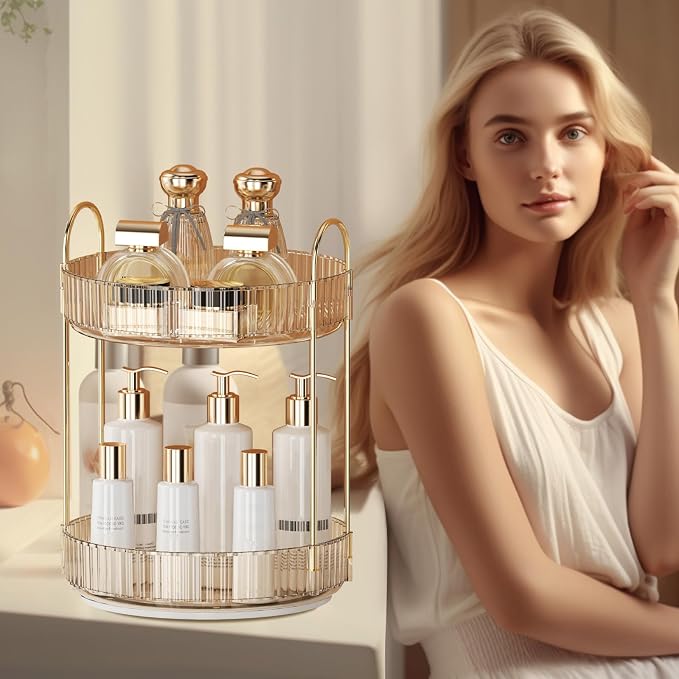 360° Rotating Makeup Organizer for Vanity - Image 5