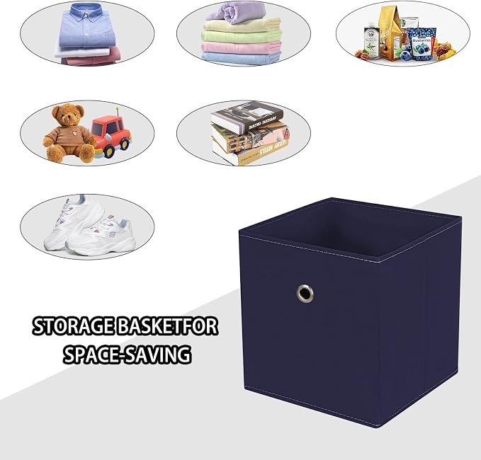 Black Foldable Storage Cubes Bins, 11 Inch Cloth Storage Cube Fabric Storage - Image 3