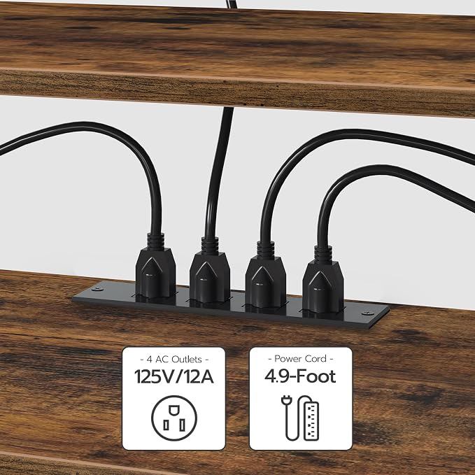 HOOBRO TV Stand with Power Outlets to 75 Inches, TV Console Table with Open - Image 6