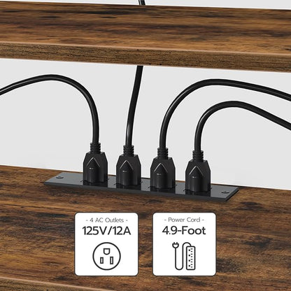 HOOBRO TV Stand with Power Outlets to 75 Inches, TV Console Table with Open - Image 6