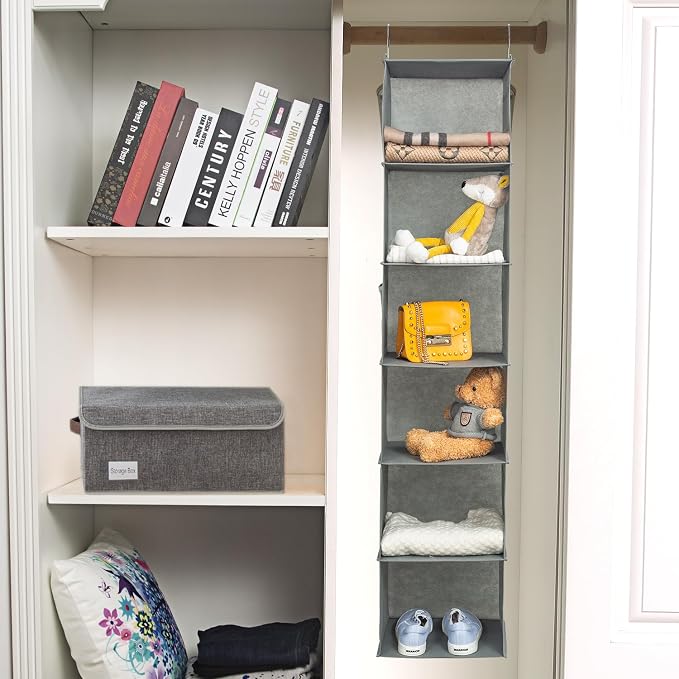 BrilliantJo 6 Shelves Hanging Closet Organizer, 2 Pack Hanging Storage - Image 6