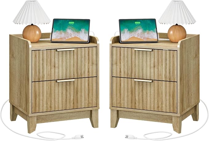 Wnutrees Fluted Nightstand by Wnutrees