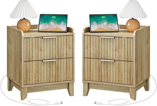 Wnutrees Fluted Nightstand by Wnutrees