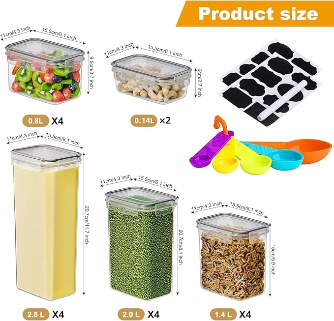 18 Pack Airtight Food Storage Containers - Image 2