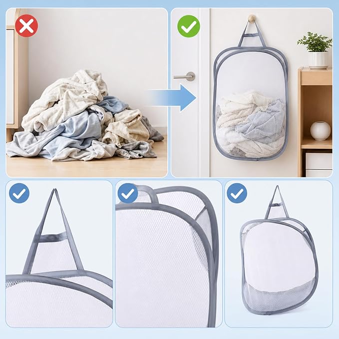 3 pcs Mini Hamper, Hanging Laundry Hamper - Image 7