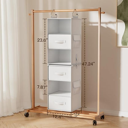 Pipishell 6-Shelf Hanging Closet Organizer, Hanging Shelves - Image 2