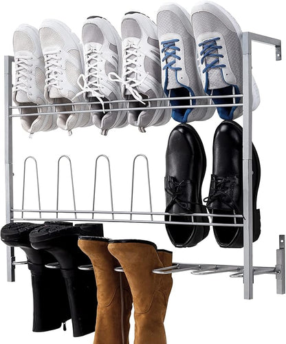 MyGift Premium Silver Metal Hanging Wall Shoe Rack by MyGiftHome
