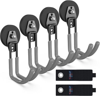 3-H Heavy Duty Magnet Garage Hooks 4 Pack, J Shape Strong Magnetic Hooks by 3-H