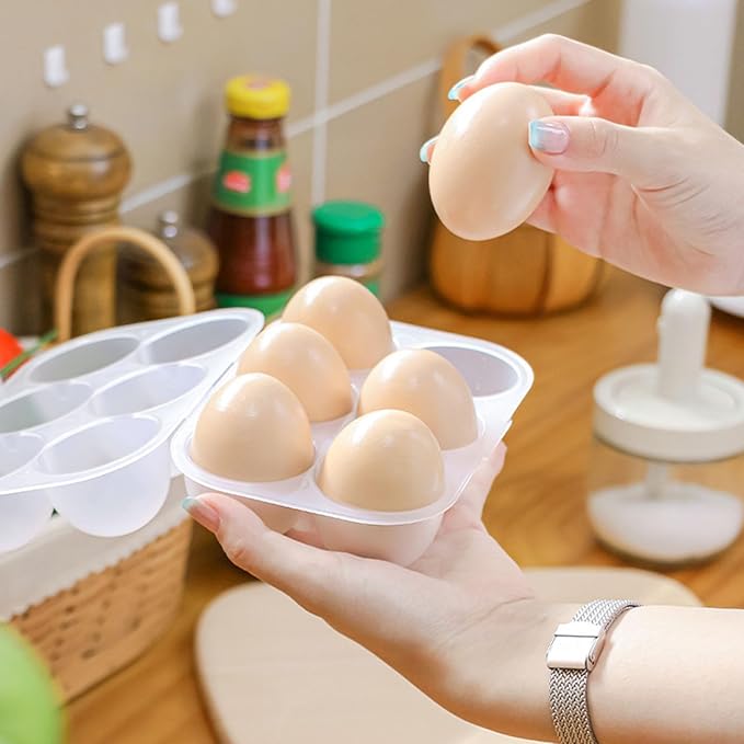 6 Grid Eggs Holder Container, Portable Tray Egg Grid Storage Container - Image 3
