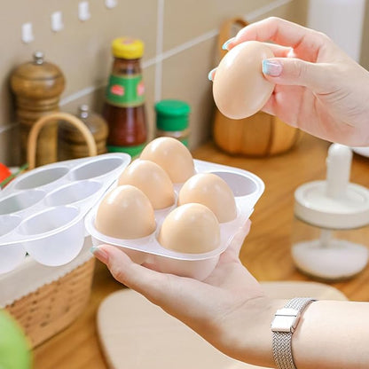6 Grid Eggs Holder Container, Portable Tray Egg Grid Storage Container - Image 3