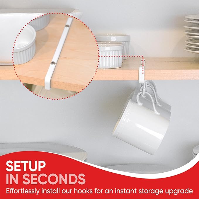 Better Houseware Coffee Mug Holder, Under-Shelf Mug Rack - Image 5