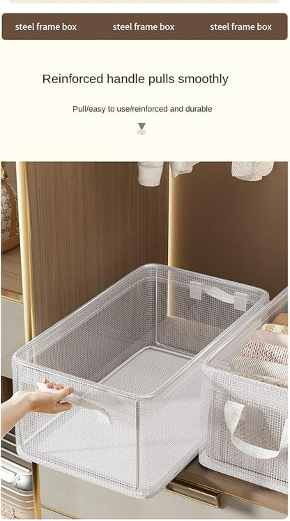 1 Pc Transparent Solid Steel Frame Storage Box, waterproof, underwear Storage - Image 8