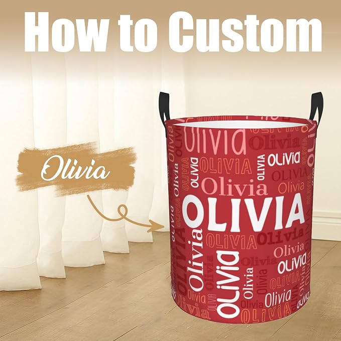 Custom Name Laundry Hamper, Personalized Laundry Basket - Image 2