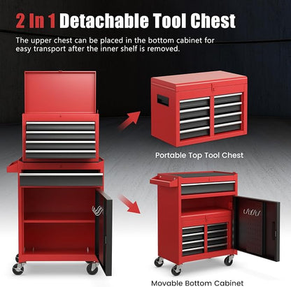 Goplus Tool Chest, 5 Drawers Rolling Tool Cabinet - Image 4