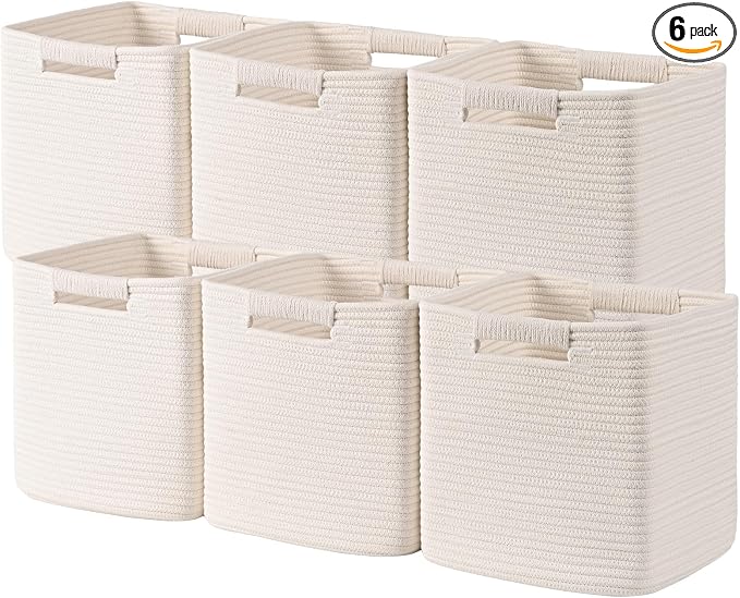 11 Inch Storage Cubes, 6 Pack Cube Storage Bins by Degeyoyo