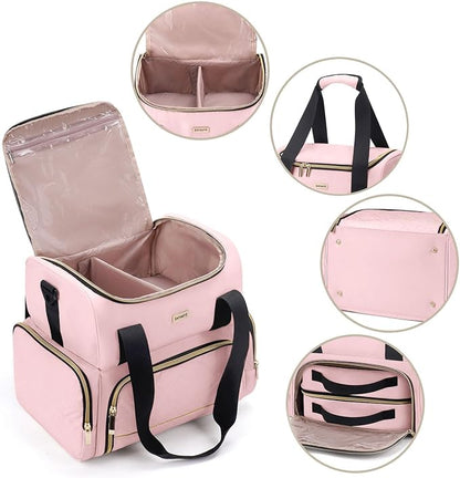 Large Makeup Cosmetic Bag with 2 Removable Case, Double Layer Travel Makeup - Image 4