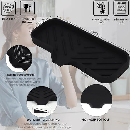 Silicone Bathroom Soap Dishes, Sponge Holder - Image 2