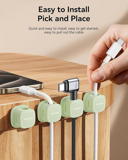 6 Pack Cable Management Cord Organizer, Magnetic Cable Clips-1s Lock, Rocoren - Image 5