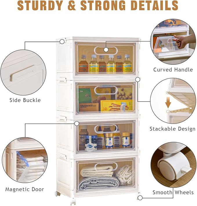 Freebat 4-Tier Stackable Storage Bins - Image 3