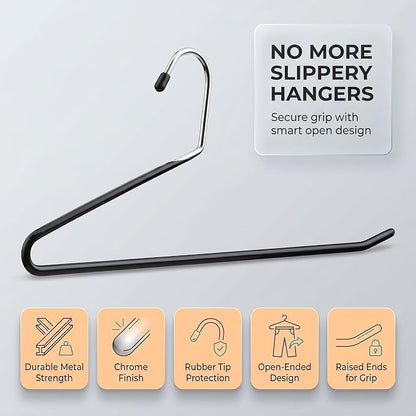 Open Ended Pants Hangers Non Slip – 40 Pack Metal Pant Hangers - Image 3