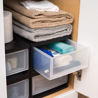 IRIS USA 6 Qt. Plastic Drawer Storage Organizer Stacking Drawers, Stackable Unit - Image 6