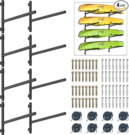 Kayak Storage Rack Heavy Duty, Adjustable Wall Mount Hanger by YAJONUE