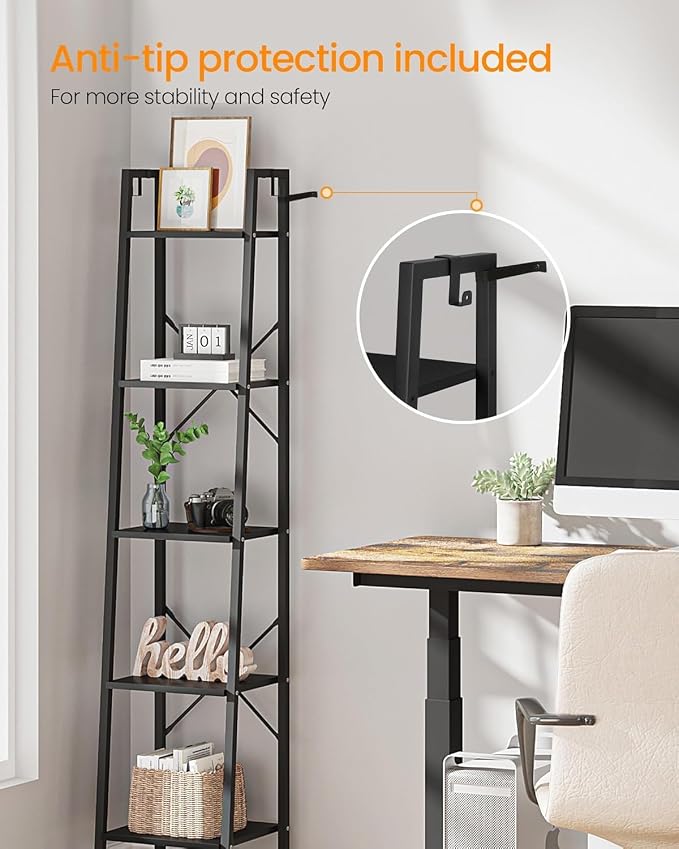 Hzuaneri Ladder Shelf, Freestanding Corner Storage Shelf | Bookcase - Image 7