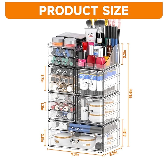Acrylic Clear Make up Organizers And Storage - Image 3