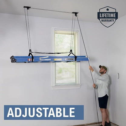 StoreYourBoard Ladder Storage Ceiling Pulley System, Garage Mount Hoist - Image 2