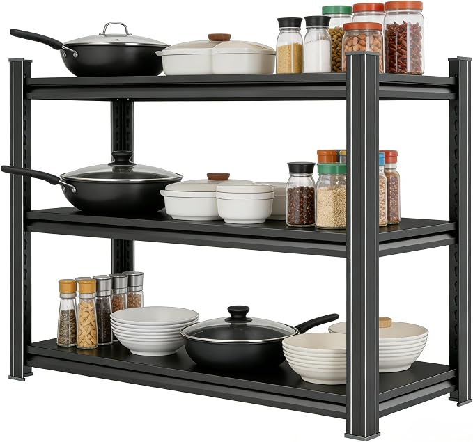 3 Tier Pot Pan Rack Adjustable Heavy Duty Pot and Pan Organier Storage Shelf by BezunyHeavyDutyShelving